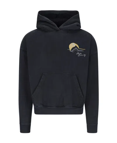 Rhude Awakening Graphic-print Cotton Hoodie In Black