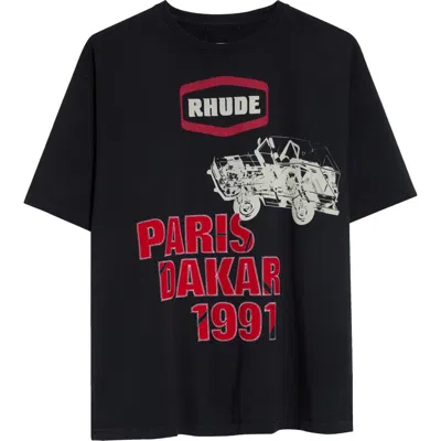 Rhude Awd Patch Appliqué Graphic T-shirt In Black