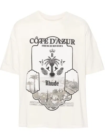 Rhude Azur Mirror T-shirt In White
