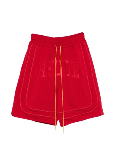 Rhude Baggy Mesh Collegiate Shorts For Men In Red