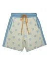 Rhude Banco "stone Blue/ivory" Knitted Shorts In Neutrals
