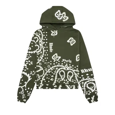 Pre-owned Rhude Bandana Hoodie 'olive' | Green | Men's Size S