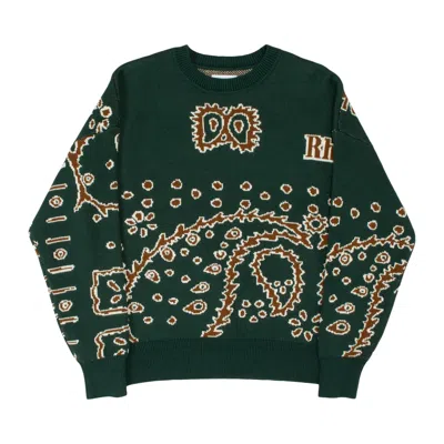 Pre-owned Rhude Bandana Knit Crewneck 'green' | Men's Size S