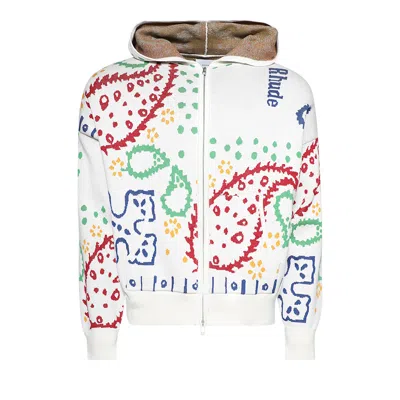 Pre-owned Rhude Bandana Knit Full Zip Hoodie 'multicolor' | Multi-color | Men's Size Xxl