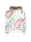Rhude Off-white Bandana Knit Full-zip Hoodie In Multicolor
