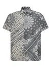 Rhude Bandana-print Gingham-pattern Shirt In Gray