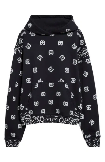 Rhude Bandana Print Hoodie In Black