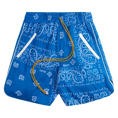 Pre-owned Rhude Bandana Track Short 'blue/cream' | Men's Size S