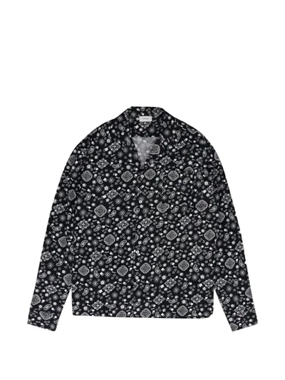 Rhude Bandana-print Elbow-patch Shirt In Black