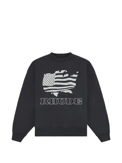Rhude Banner Graphic-print Sweatshirt In Black