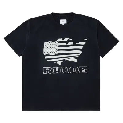 Pre-owned Rhude Banner Tee 'vintage Black/white' | Men's Size Xl