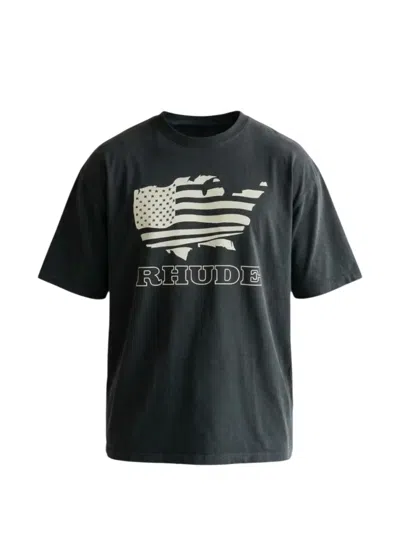 Rhude Banner T-shirt In Black