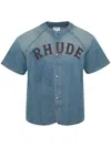 RHUDE RHUDE BASEBALL DENIM SHIRT CLOTHING
