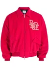 Rhude Bay Of Angels Padded Corduroy Bomber Jacket In Red