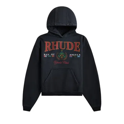 Pre-owned Rhude Bay Of Angels Yacht Hoodie 'vintage Black' | Men's Size L
