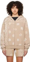 Rhude Beige Jacquard Hoodie In 0517 Tan/cream