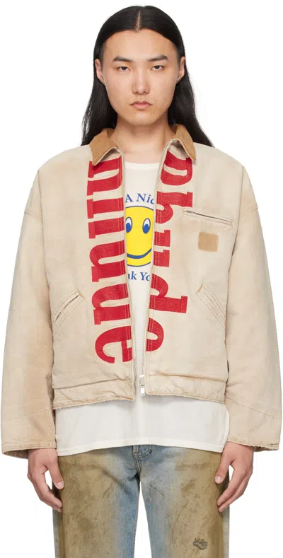 RHUDE BEIGE LOGO JACKET