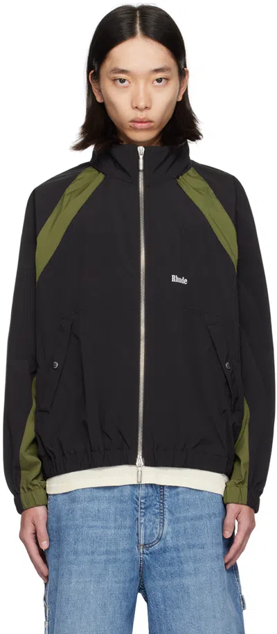 Rhude Printed Long-sleeved Casual Jacket In Black