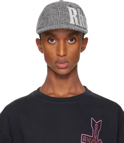 Rhude Black & White Wrap Logo 6-panel Cap In Black/white