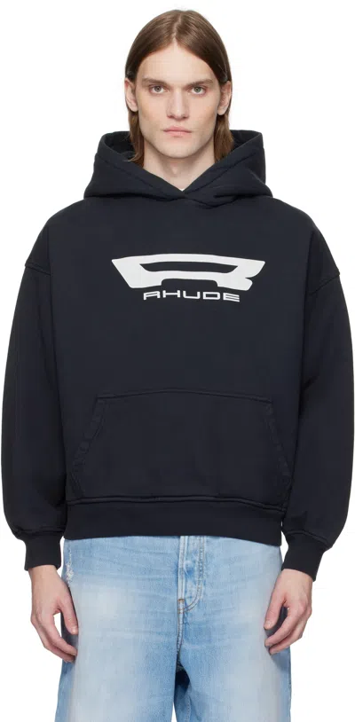 Rhude Black Campione Hoodie In Vtg Black