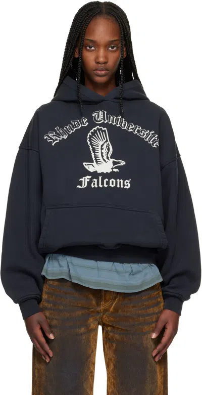 Rhude Black 'collegiate Falcons' Hoodie In Blue