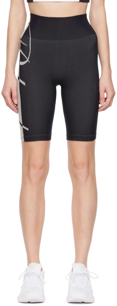 Rhude Logo-print High-waisted Shorts In Black