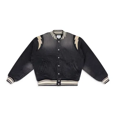 Rhude Black Denim Lighting Bomber