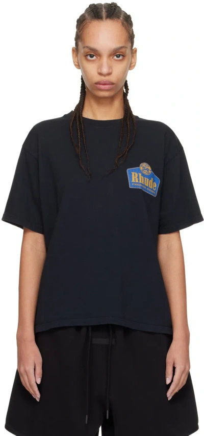 Rhude Black 'grand Cru' T-shirt In 0610 Vtg Black