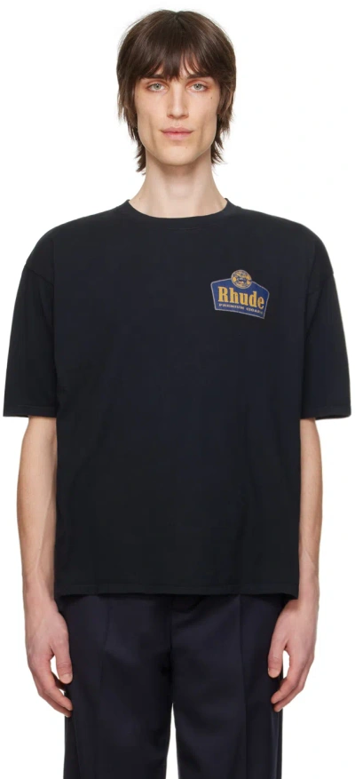 Rhude Black Grand Cru T-shirt In Vintage Black