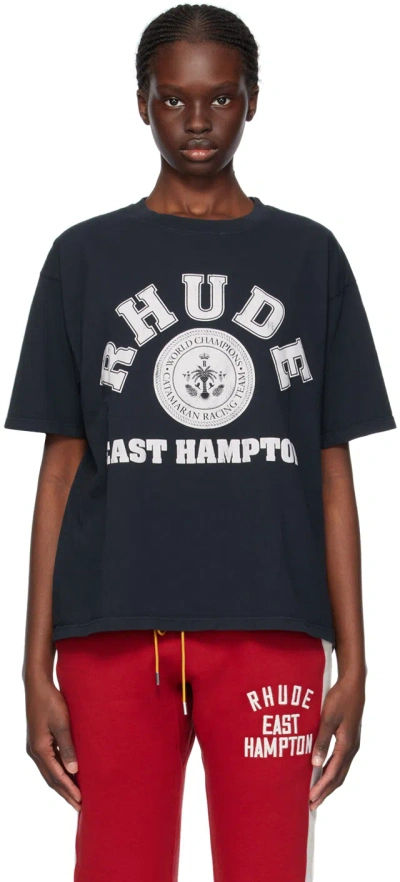 Rhude Black Hampton Catamaran T-shirt In 0610 Vtg Black