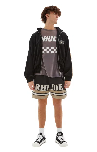 Rhude Black Jacket With Stripes