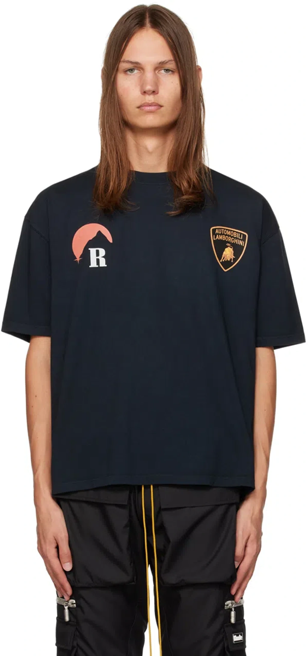 Rhude Black Lamborghini Moonlight T-shirt In Vintage Black