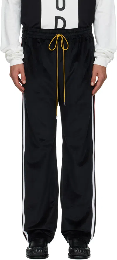 Rhude Black Mancino Velour Track Pants