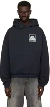 Rhude Men's Moonlight Badge Hoodie In Vtg Black