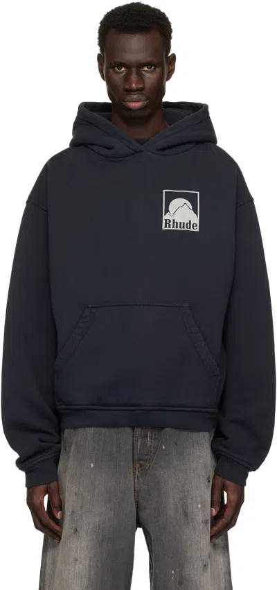 RHUDE BLACK MOONLIGHT BADGE HOODIE
