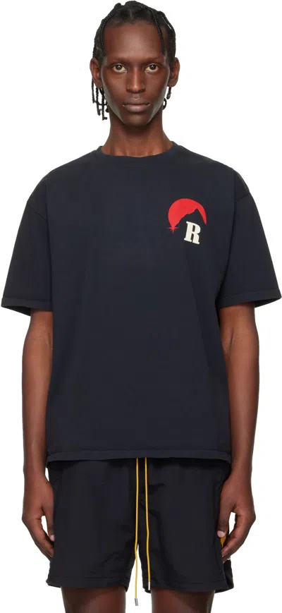 Rhude Black Moonlight Regatta T-shirt In Blue