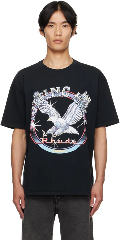 RHUDE BLACK 'NOTTING HILL' EAGLE T-SHIRT