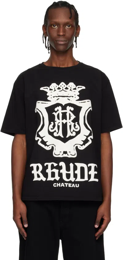 Rhude Black Oversized Chateau Crest T-shirt
