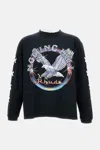 Rhude Notting Hill Eagle Vintage Black Long Sleeve T-shirt In Black