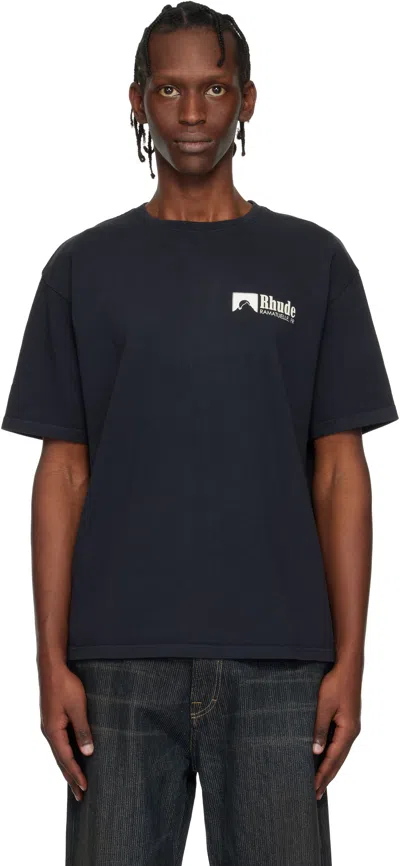 Rhude Black Ramatuelle Intl Racing T-shirt In Blue