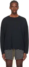 Rhude Black Reverse Long Sleeve T-shirt In Black