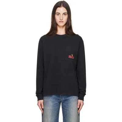 Rhude Black ' American Spirit' Pocket Long Sleeve T-shirt In 3164vintage Black /