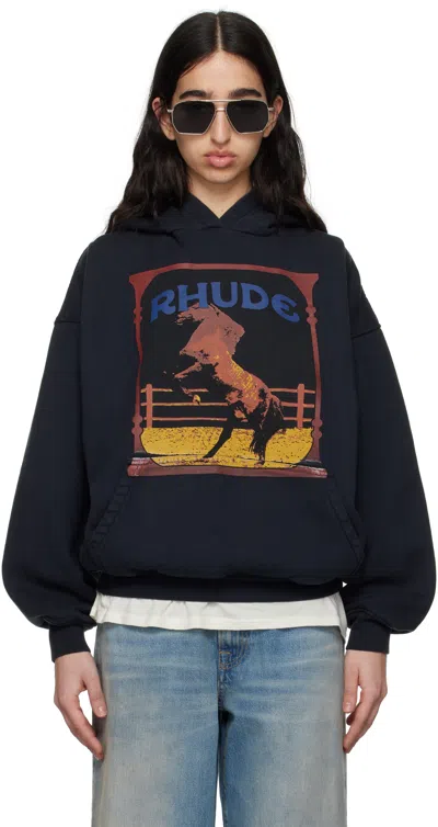 Rhude Black '' Cadre Hoodie In 2306 Vtg Black