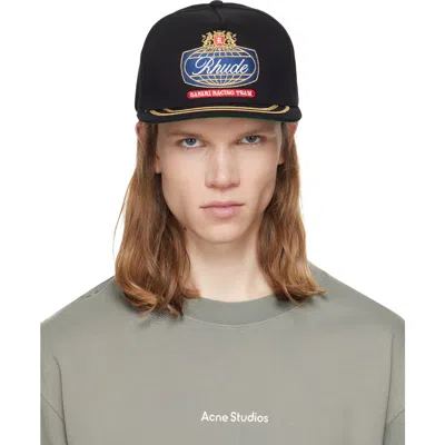 Rhude Black ' Safari' Crest Cap In Black / Navy