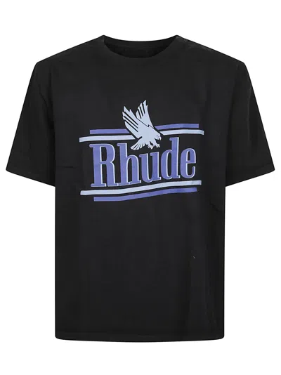 Rhude Black Rossa Cotton Logo T-shirt