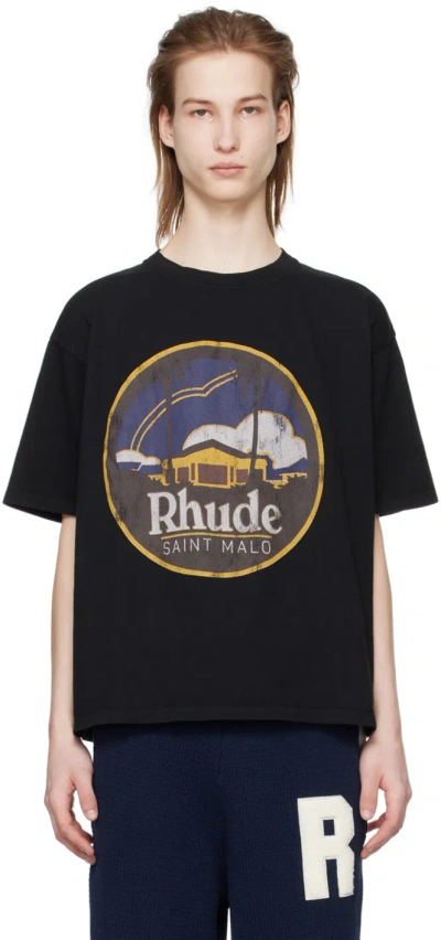 Rhude Men's Saint Malo Graphic T-shirt In Black  