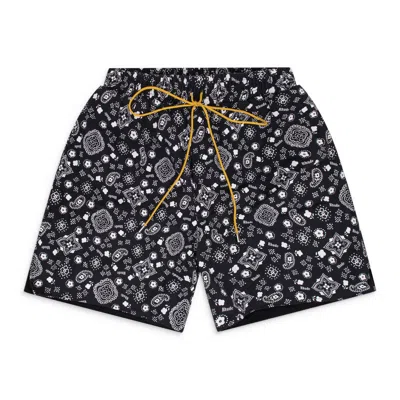 Rhude Ssense Exclusive Bandana Shorts In Black