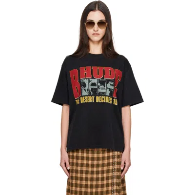 Rhude Black 'the Desert Decides' T-shirt In 8611vintage Black /