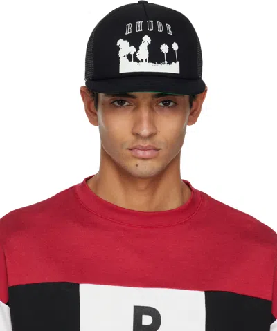 Rhude Black Thousand Palms Trucker Cap