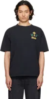 Rhude Tobacco Logo-print Cotton-jersey T-shirt In Vtg Black